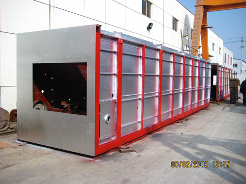 Zhejiang Gengu chain plate furnace, long 27.8m, width 2.5m, height 3.6m